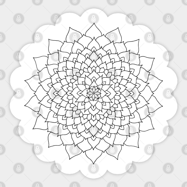 Floral Mandala Black Lace Sticker by ElviraDraat